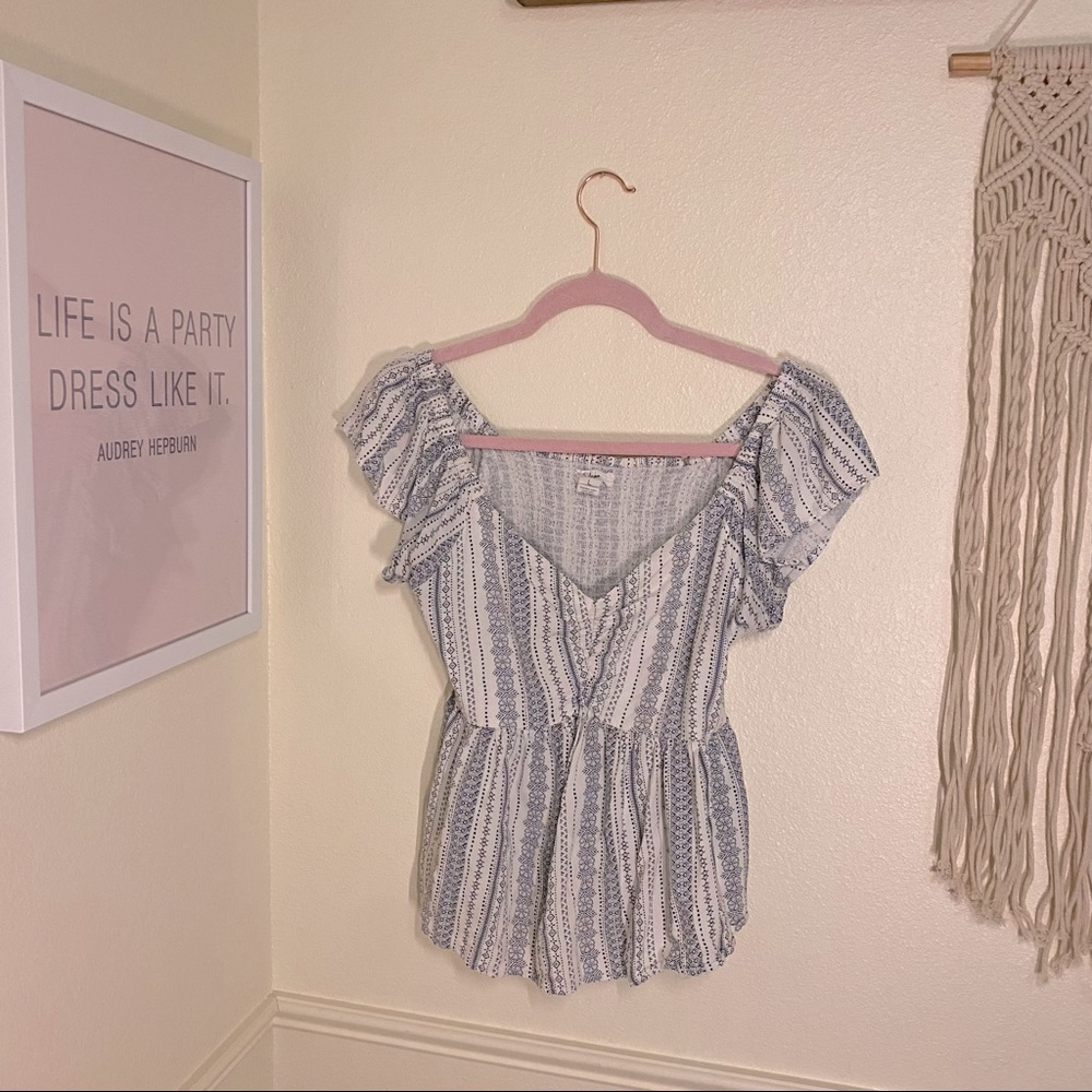 Patterned top- WORN ONCE